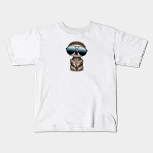 Cool Baby Sloth Wearing Sunglasses Kids T-Shirt